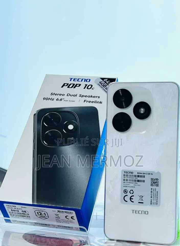 Nouveau Tecno Pop 10C 64 GB Blanc