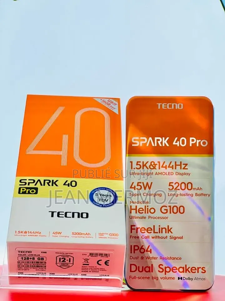 Nouveau Tecno Spark 40 Pro 256 GB Bleu