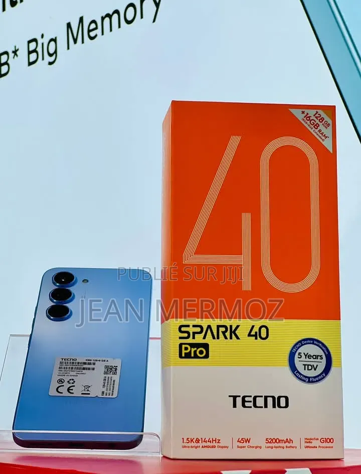 Nouveau Tecno Spark 40 Pro 256 GB Bleu