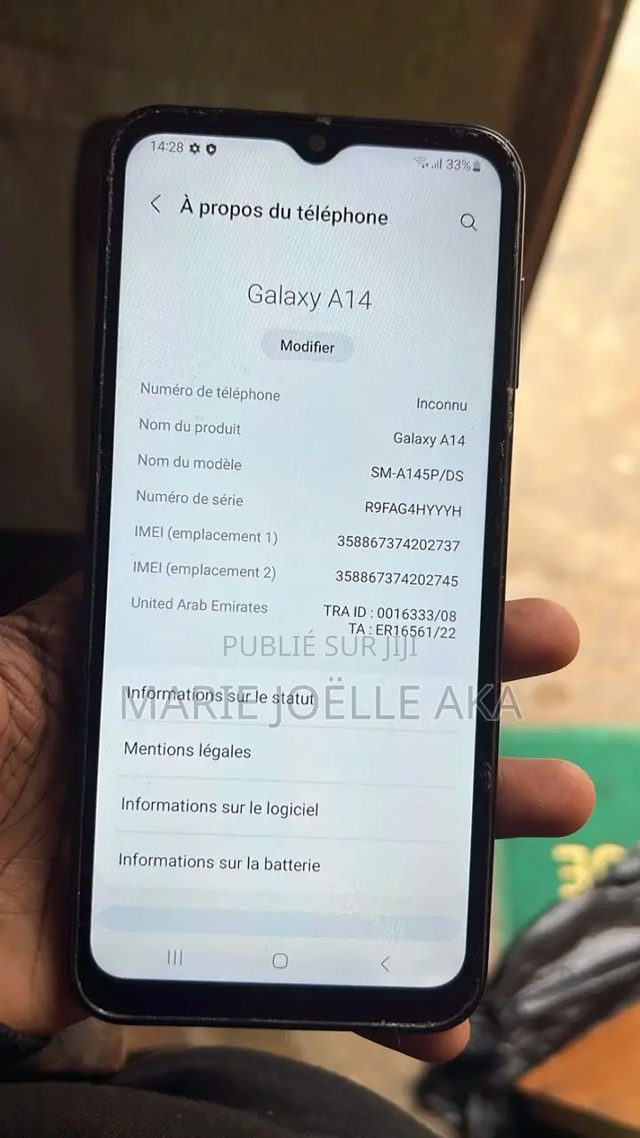 Samsung Galaxy A14 128 GB Noir