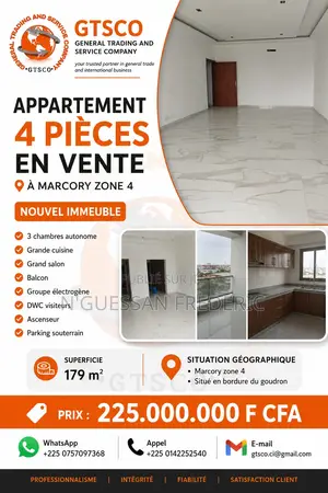 3chbre Appartement dans Marcory à Vendre