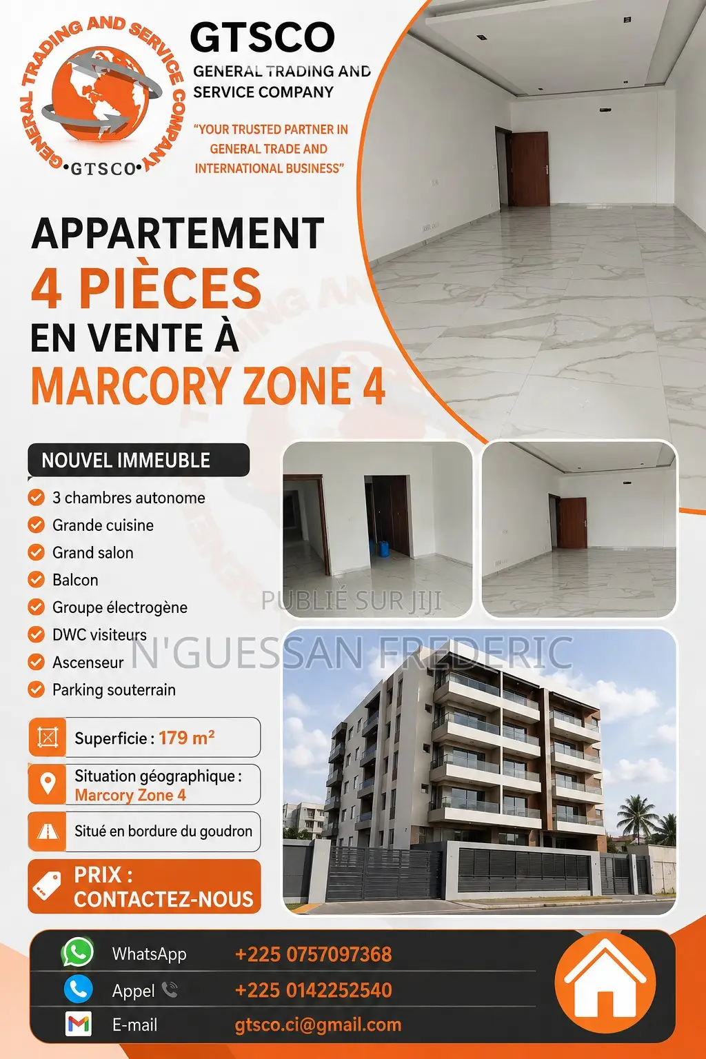 3chbre Appartement dans Marcory à Vendre