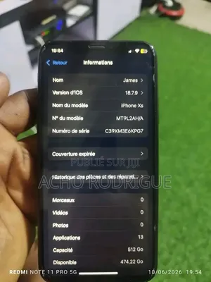 Nouveau Apple iPhone XS 512 GB Noir