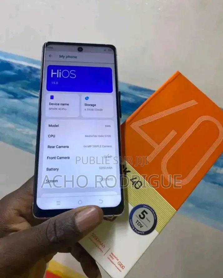 Nouveau Tecno Spark 40 Pro 256 GB Doré