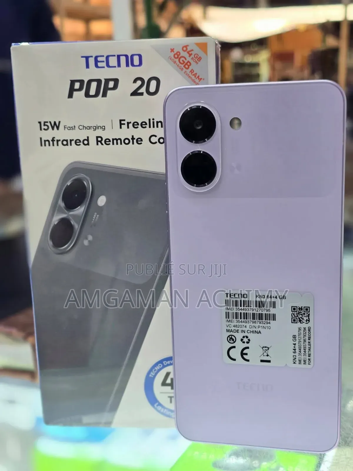 Nouveau Tecno Pop 20 128 GB Noir