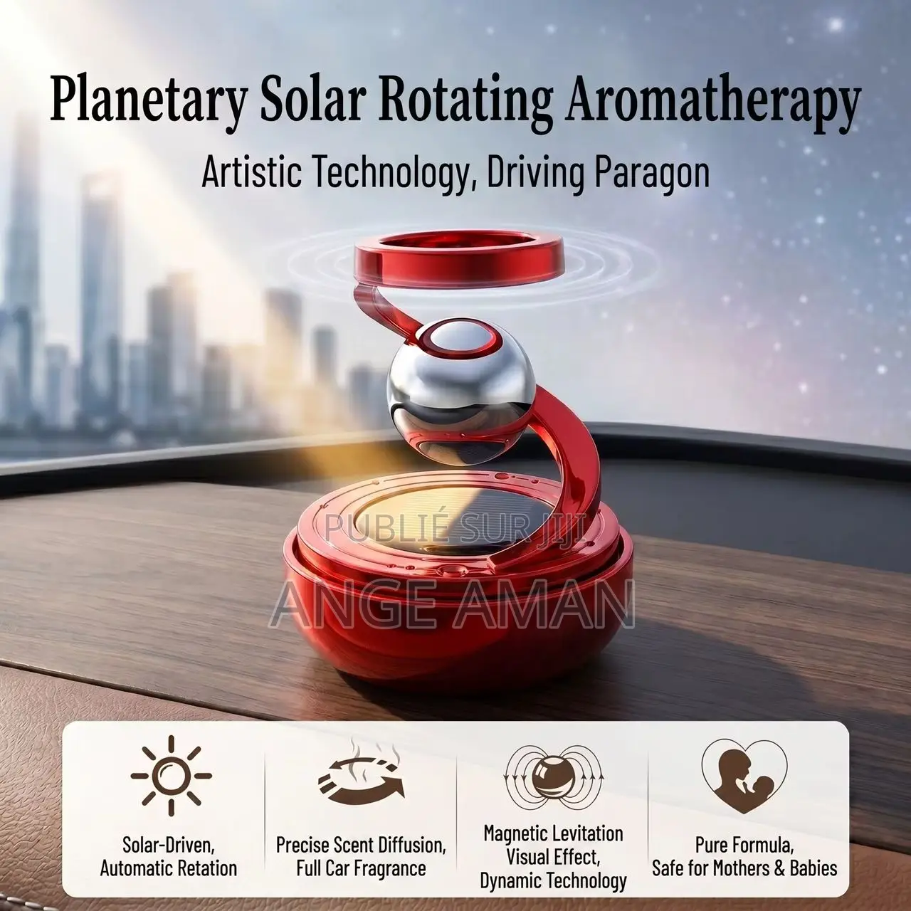 Support Magnétique Lévitation 360° Solaire – Décoration Futuriste