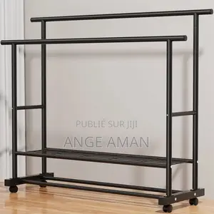 Portant À Vêtements Double Barre Premium Avec Étagères De Rangement