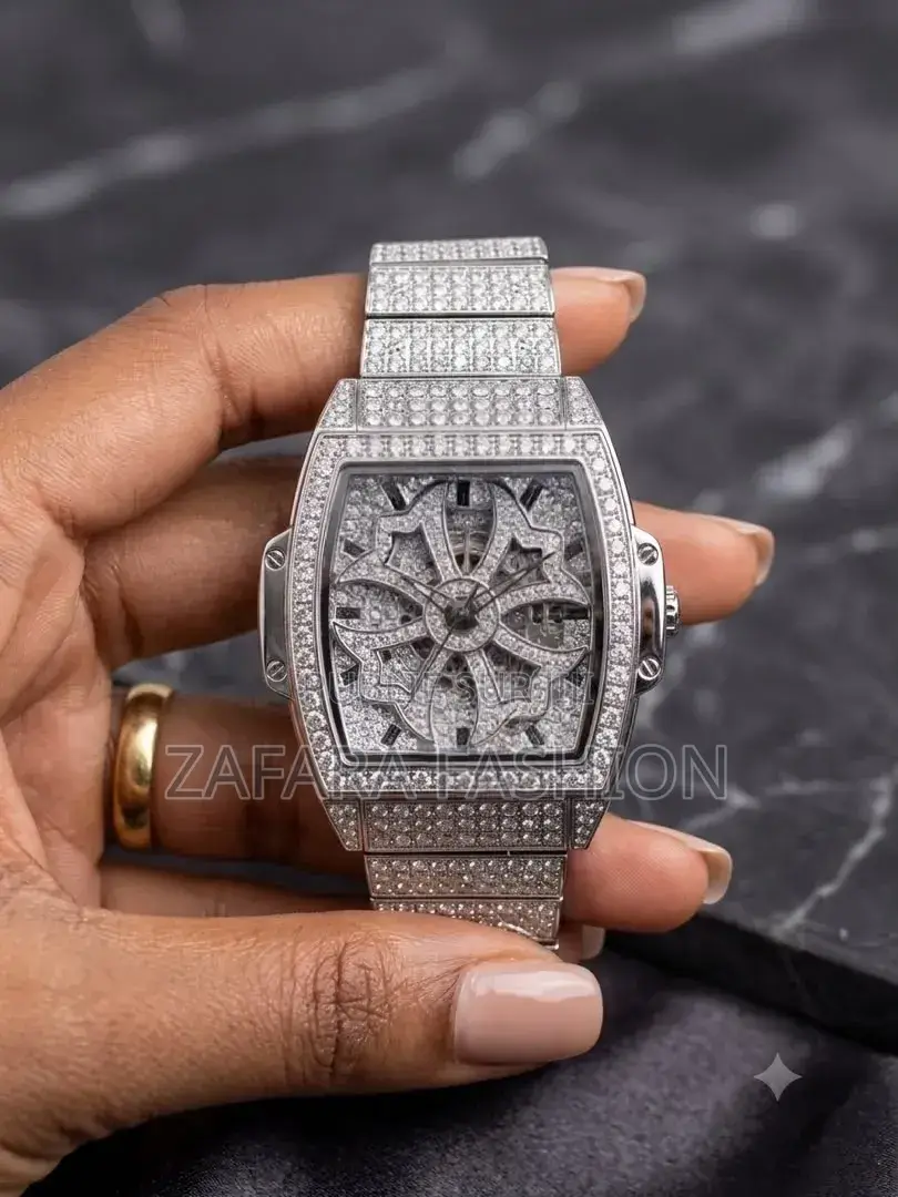 Montre Carrée Full Strass Luxe Homme