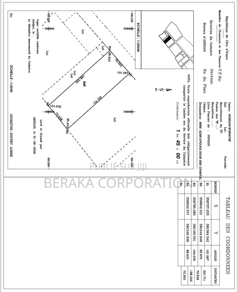 Terrain De 5000m2 en Vente À Songon M’Braté