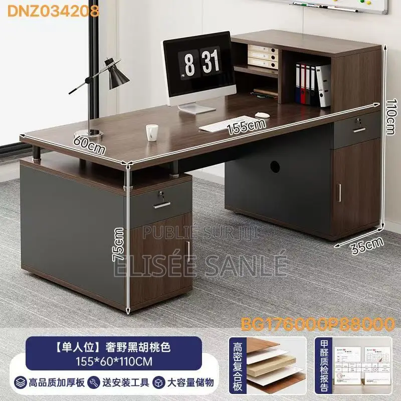 Bureau De Direction Premium Avec Bibliothèque Intégrée
