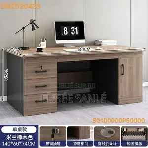 Bureau De Direction Moderne Avec Tiroirs Armoire Intégrée