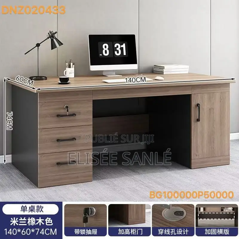 Bureau De Direction Moderne Avec Tiroirs Armoire Intégrée