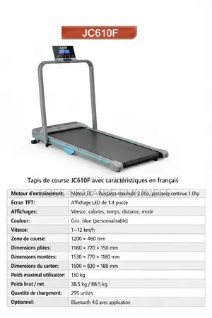 Tapis De Course Électrique Pliable Neuf Jc-610f