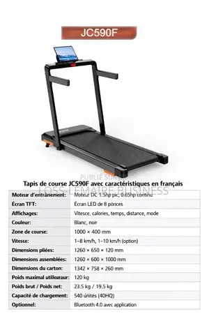 Tapis De Course Connecté Grand Écran Led Jc-590f