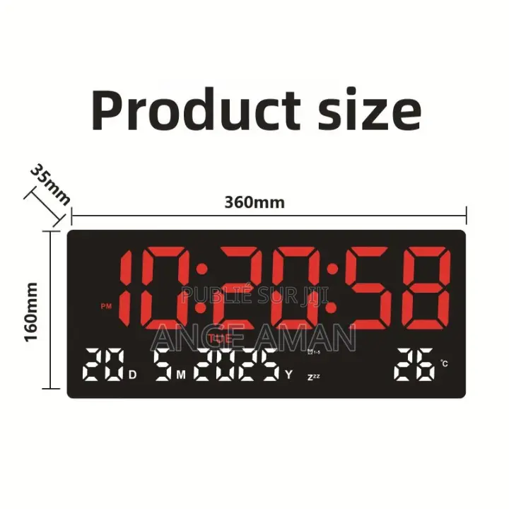 Horloge Led Géante Multifonction – Heure, Date Température
