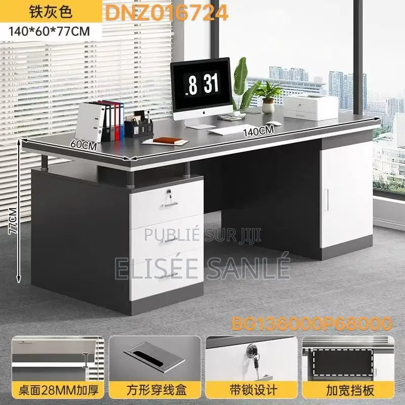 Bureau De Direction Moderne Avec Rangements Intégrés