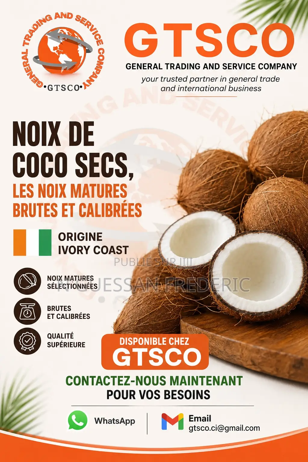 Noix De Coco Secs Disponible Chez Gtsco