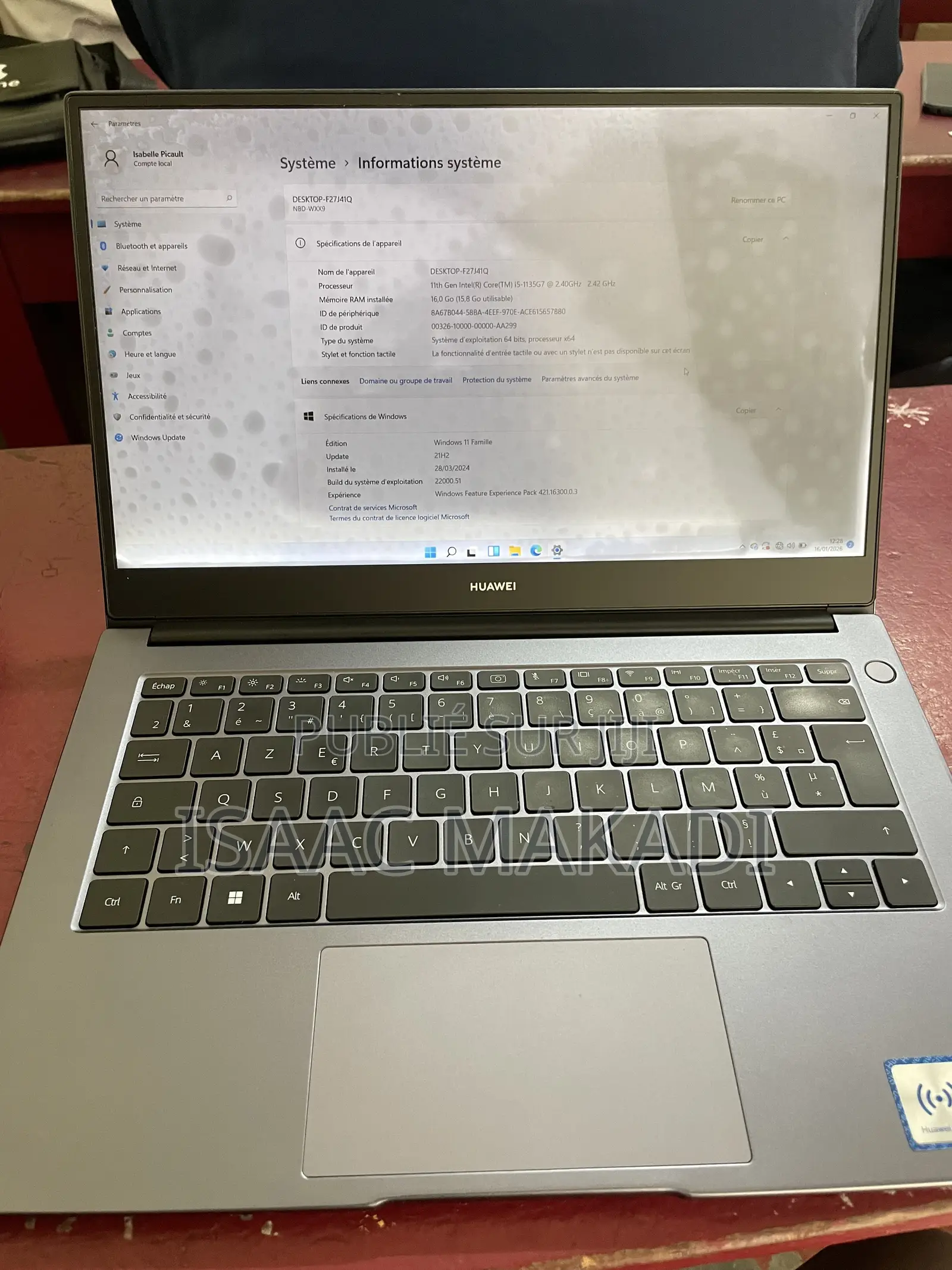 Ordinateur portable Huawei Matebook D 15 16GB Intel Core i5 SSD 512GB