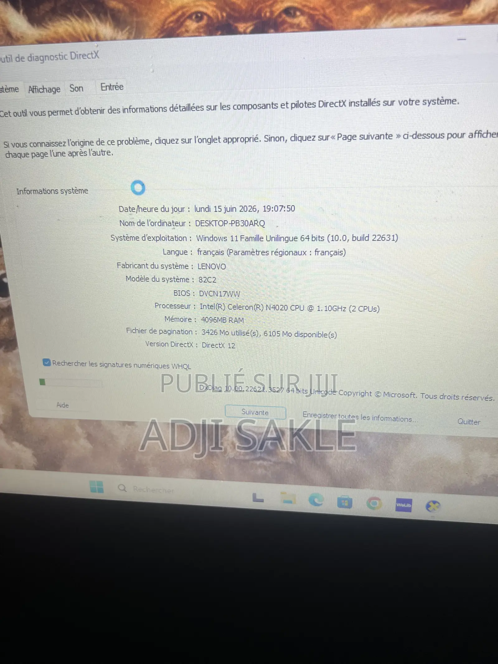 Ordinateur portable Lenovo Ideapad 3 4GB Intel HDD 1T