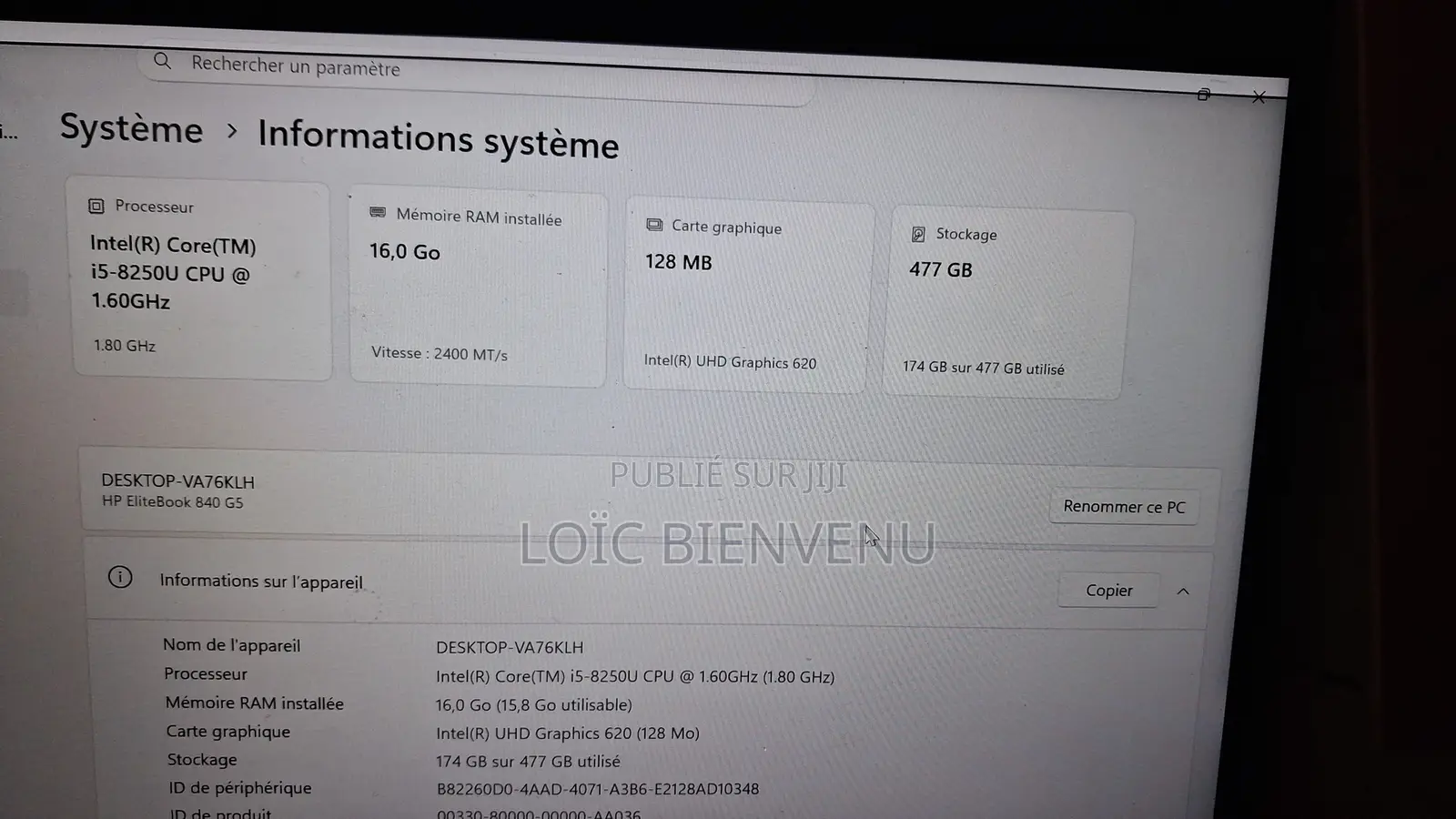 Ordinateur portable HP EliteBook 830 G8 16GB Intel Core i5 SSD 512GB