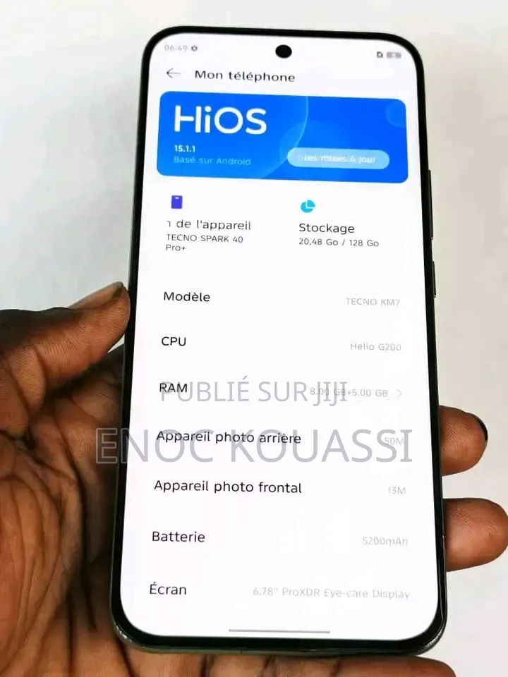 Nouveau Tecno Spark 40 Pro+ 128 GB Blanc