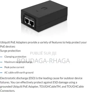 Injecteur Poe Gigabit L’Ubiquiti Poe-48-24w-G