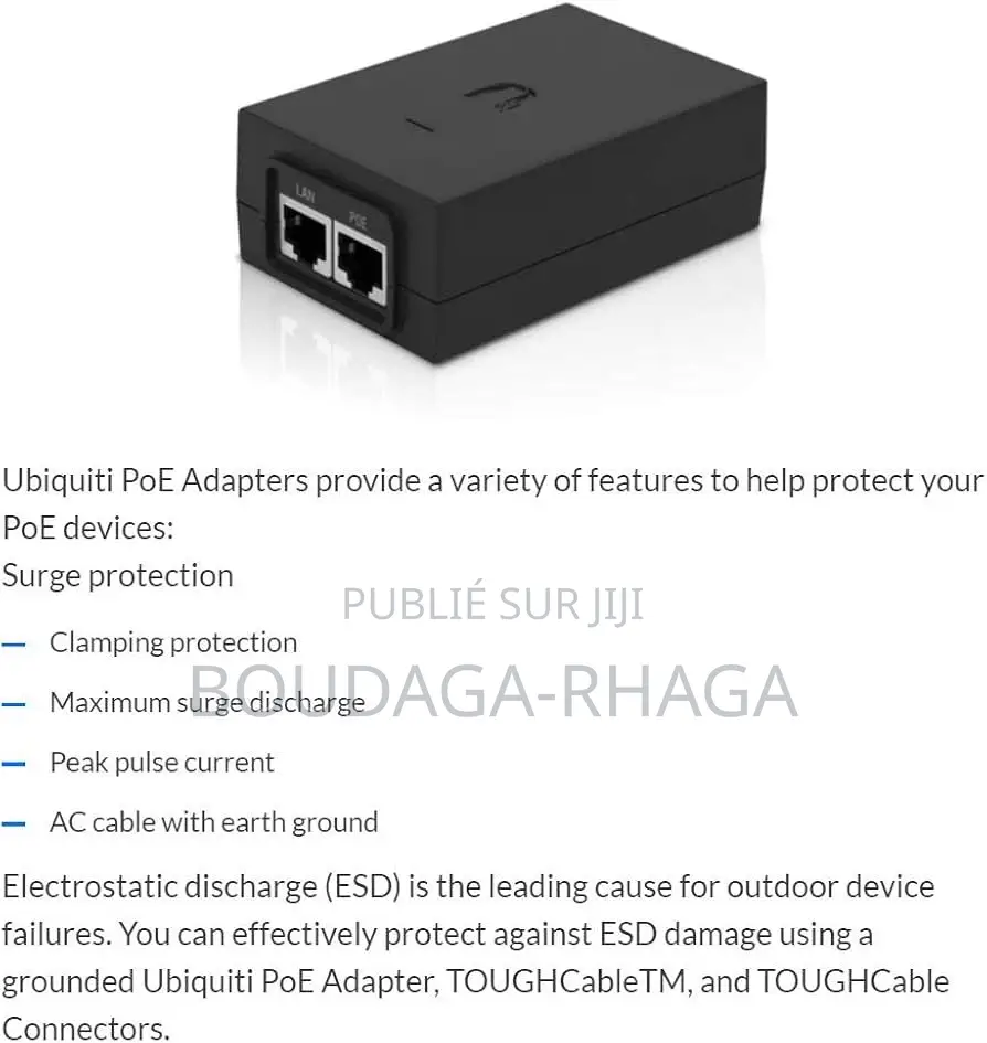Injecteur Poe Gigabit L’Ubiquiti Poe-48-24w-G