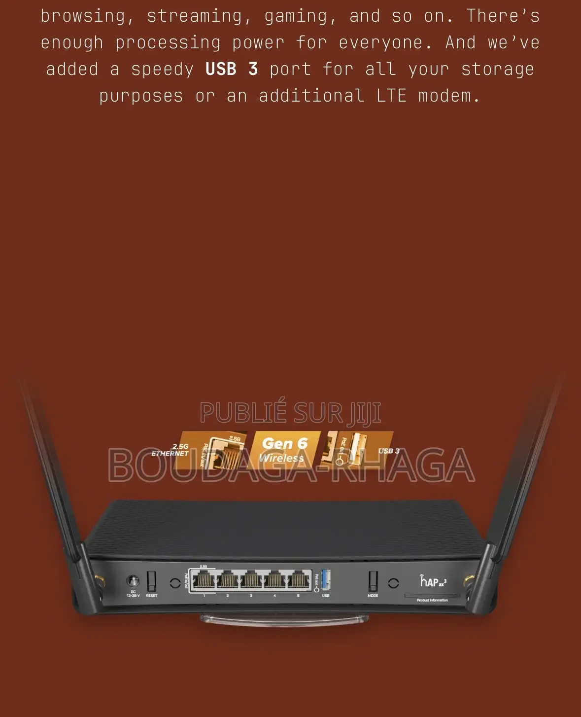 Routeur Mikrotik Hap Ax3 Wi-Fi 6 (802.11ax) Dual-Band.