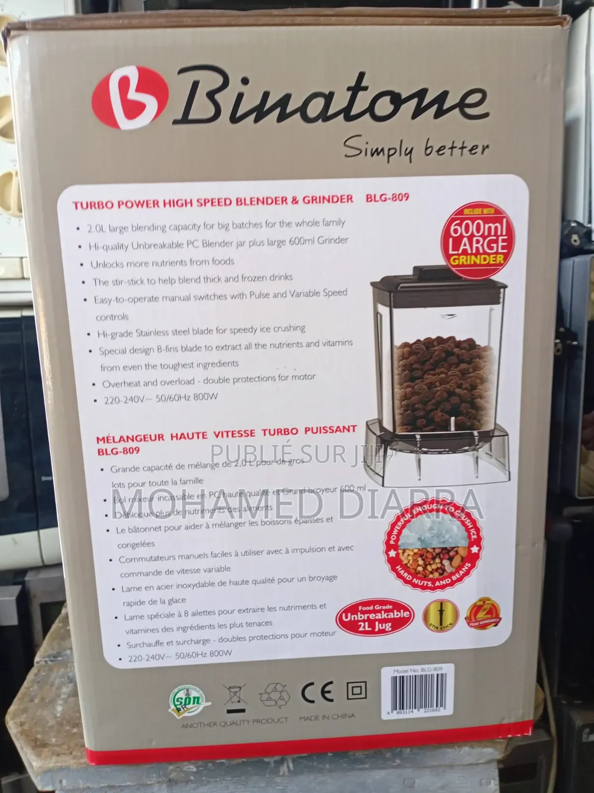 Nouveau Mixeur Binatone Melangeur + Moulin 2en1