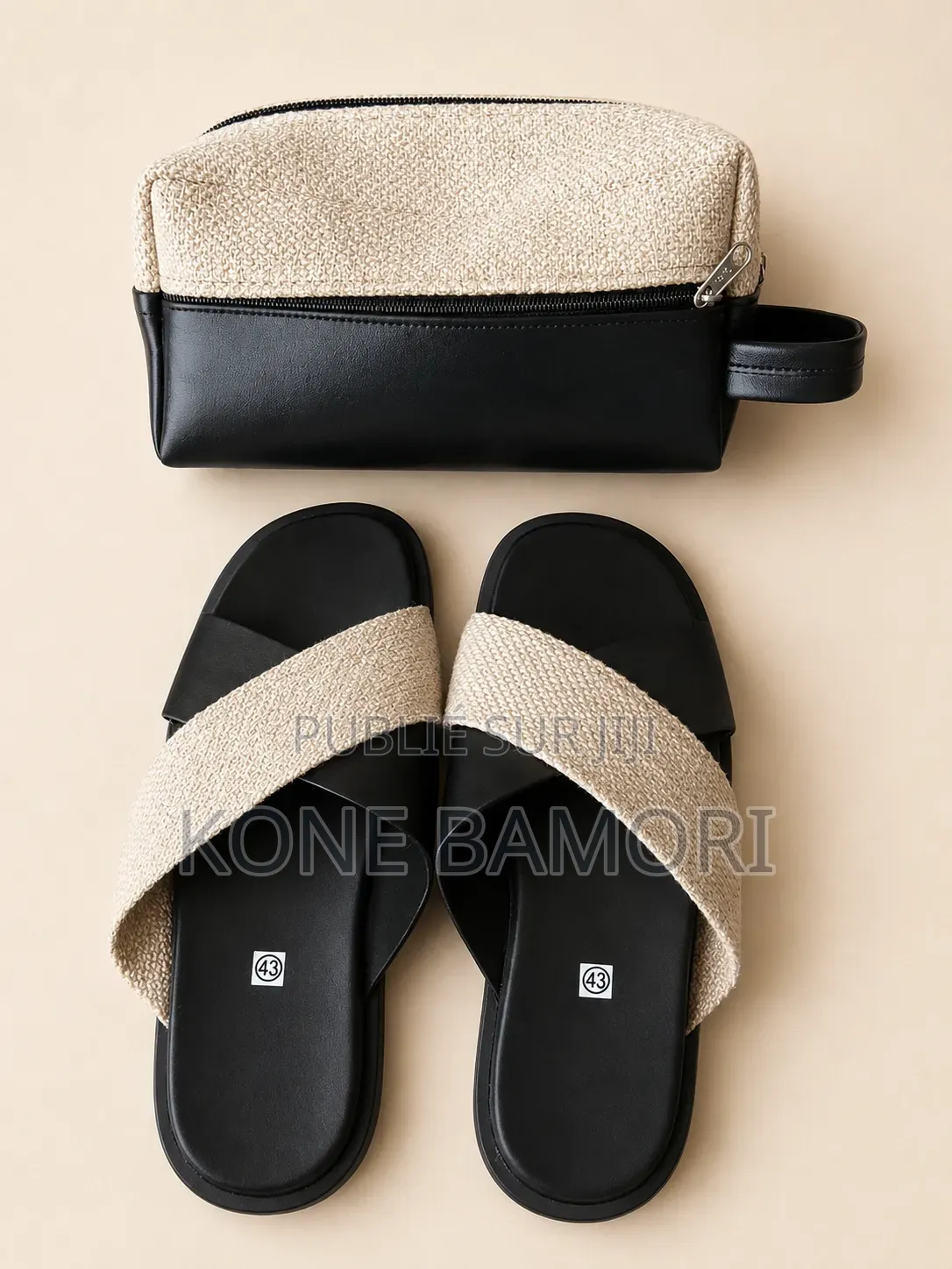 Sandales en Cuir Et Pochettes