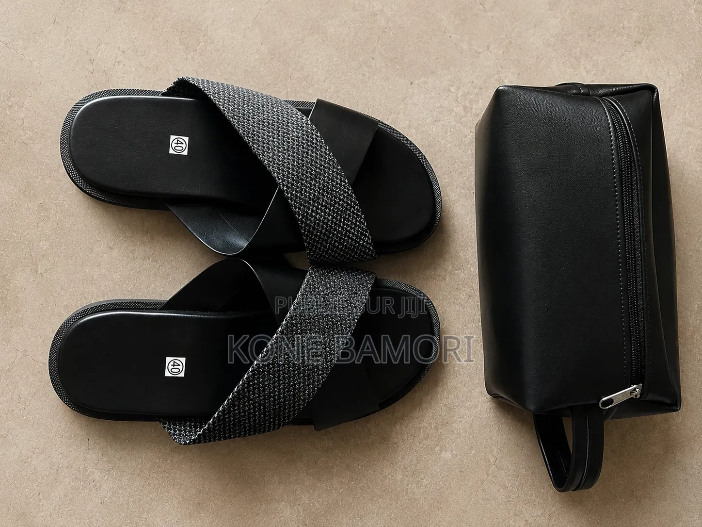 Sandales en Cuir Et Pochettes