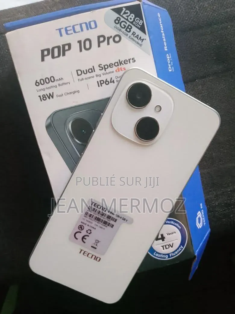 Nouveau Tecno Pop 10 Pro 128 GB Blanc