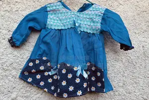 Robe Bleue À Manches Longues Pour Fillette