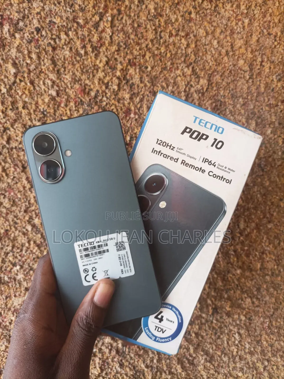 Nouveau Tecno Pop 10 128 GB Noir