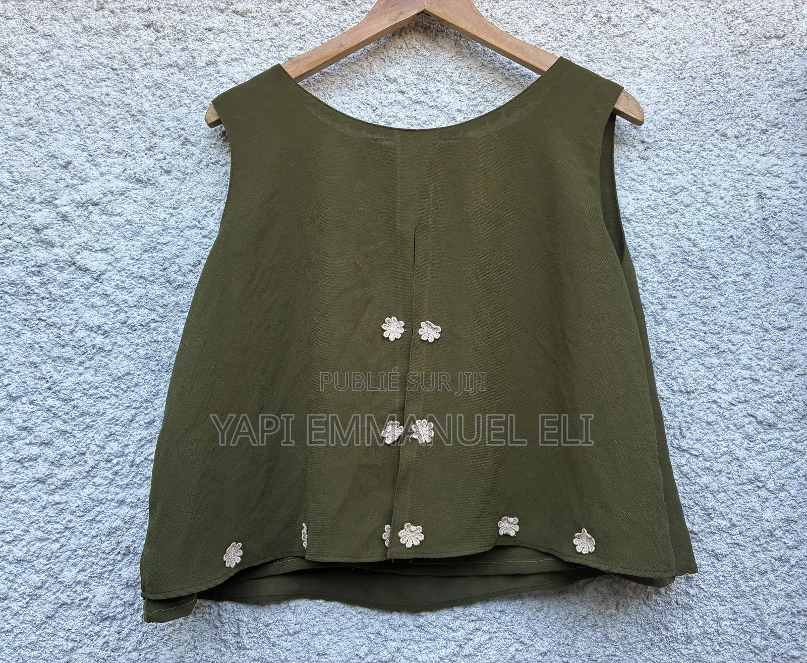 Haut Top Fluide Vert Kaki