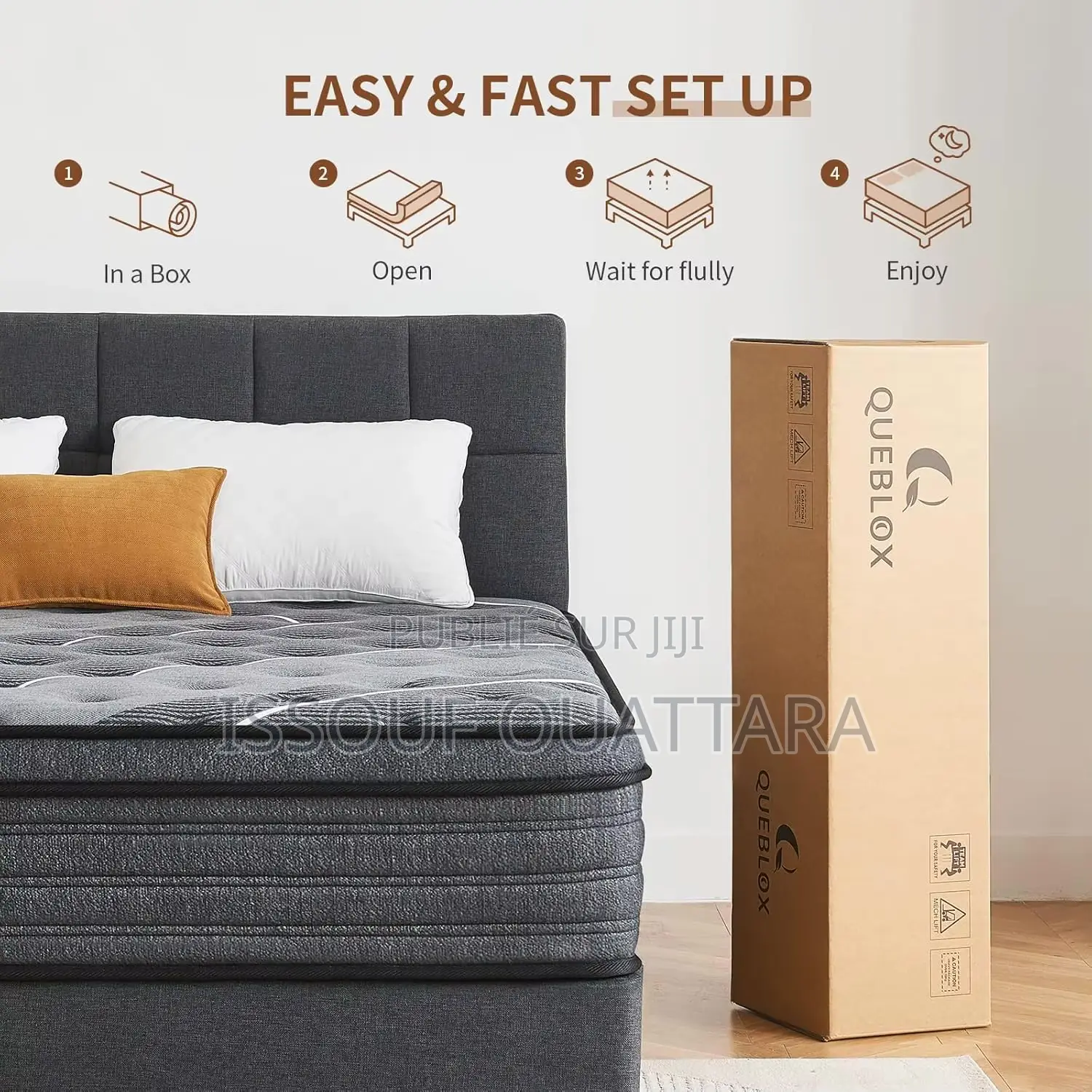 Matelas À Ressorts Ensachés en Mousse Moderne À Haute Densité
