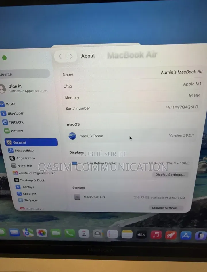 Nouveau Ordinateur portable Apple MacBook 2020 8GB Apple M1 SSD 512GB