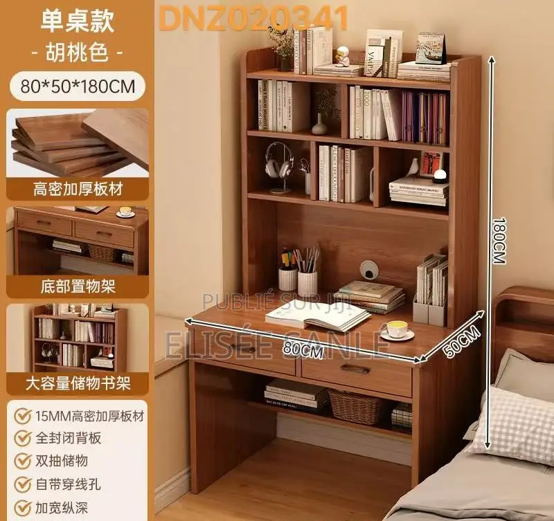Bureau d'Étude Avec Bibliothèque Intégrée – Design Moderne