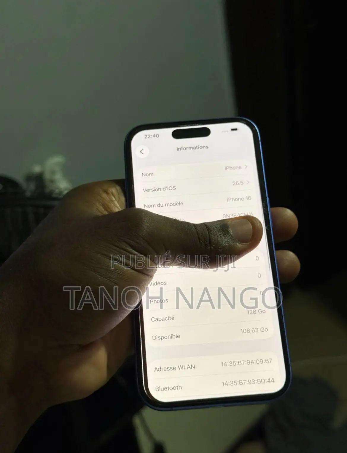 Nouveau Apple iPhone 16 128 GB Bleu