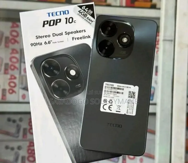 Nouveau Tecno Pop 10 64 GB Noir