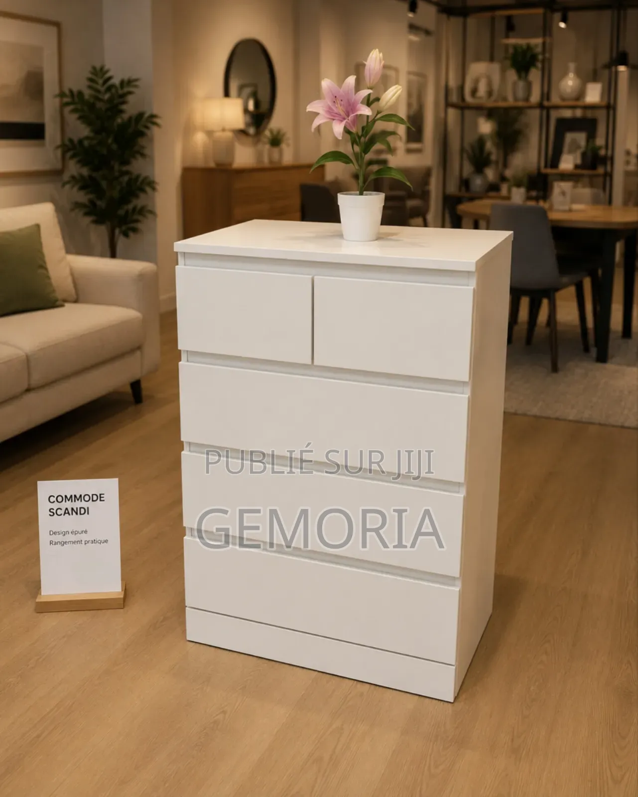 Commode Moderne 4 Tiroirs – Élégance Grand Rangement