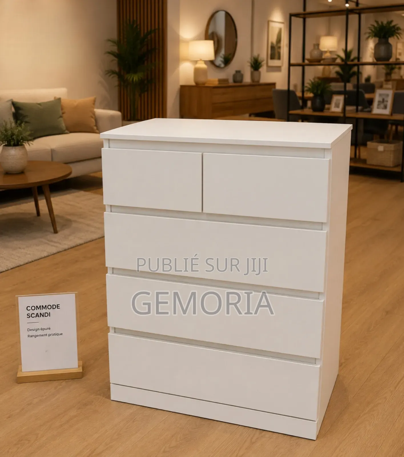 Commode Moderne 4 Tiroirs – Élégance Grand Rangement