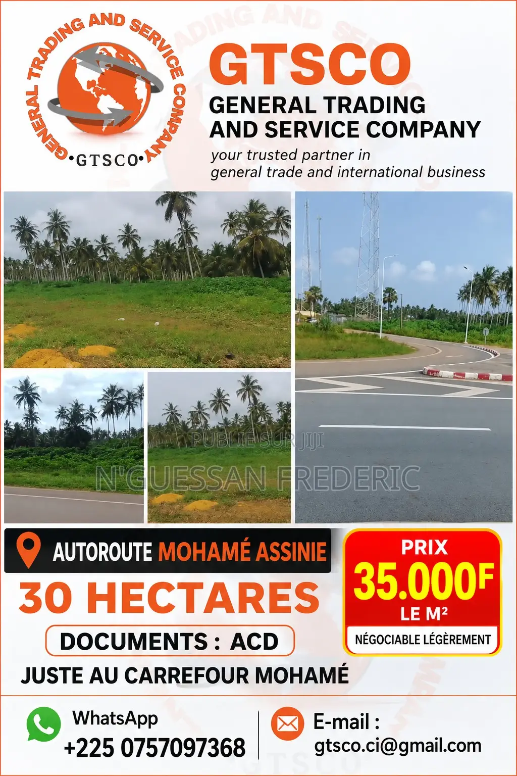 Autoroute Mohamé Assinie Mafia 30 Hectares Avec Acd en Vente