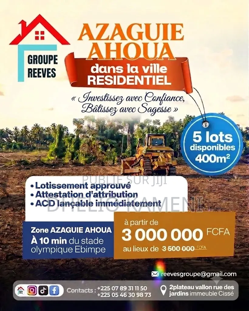 Opportunités Foncier À Azaguie Ahoua