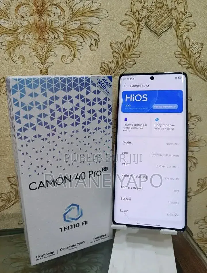 Nouveau Tecno Camon 40 256 GB Noir