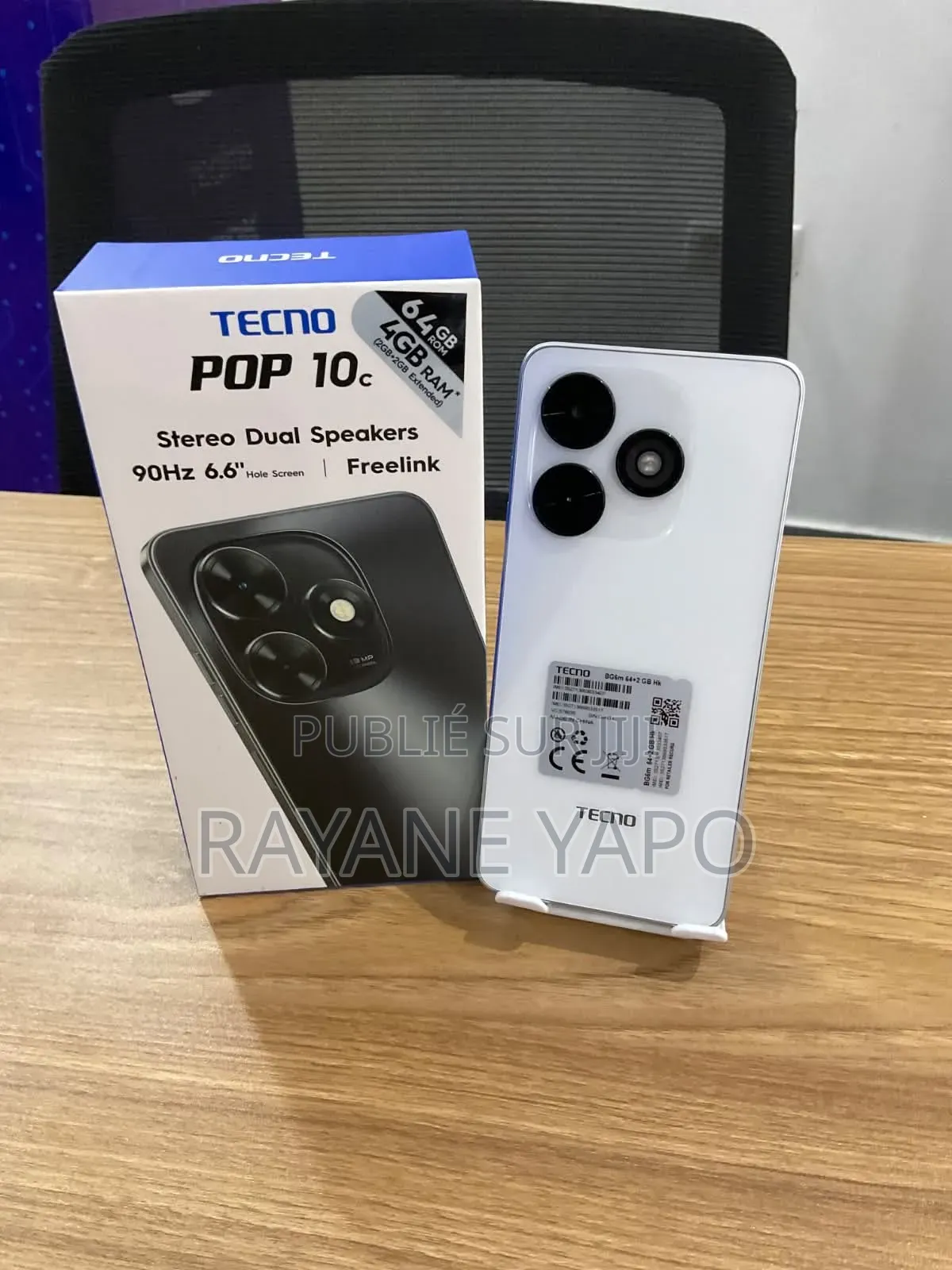Nouveau Tecno Pop 10C 64 GB Blanc