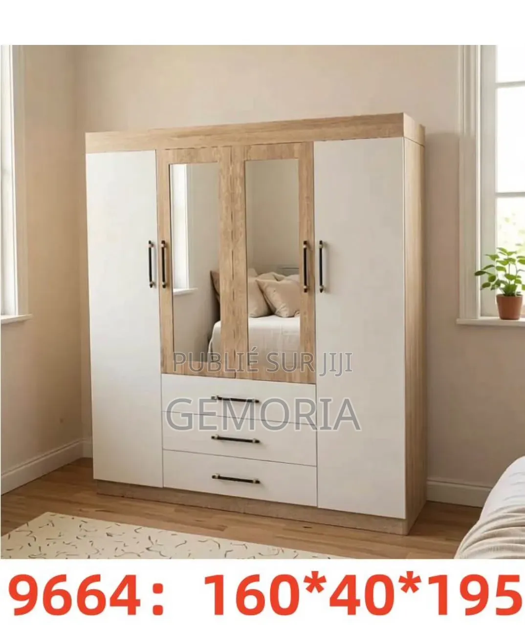 Grand Dressing Familial Bimatière – 4 Portes 3 Tiroirs