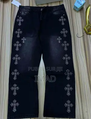 Jean Noir Premium À Motifs Croix