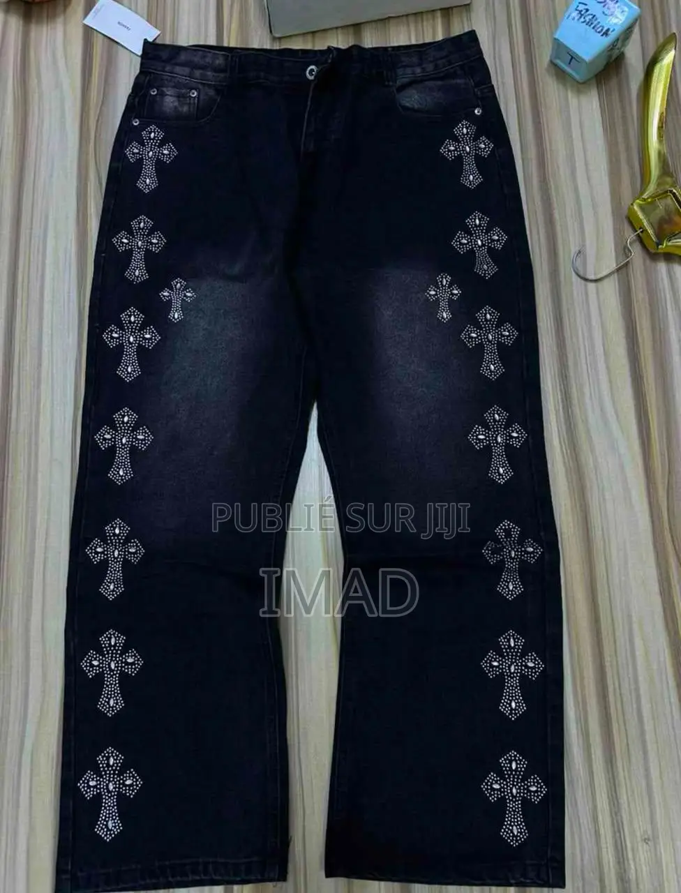 Jean Noir Premium À Motifs Croix