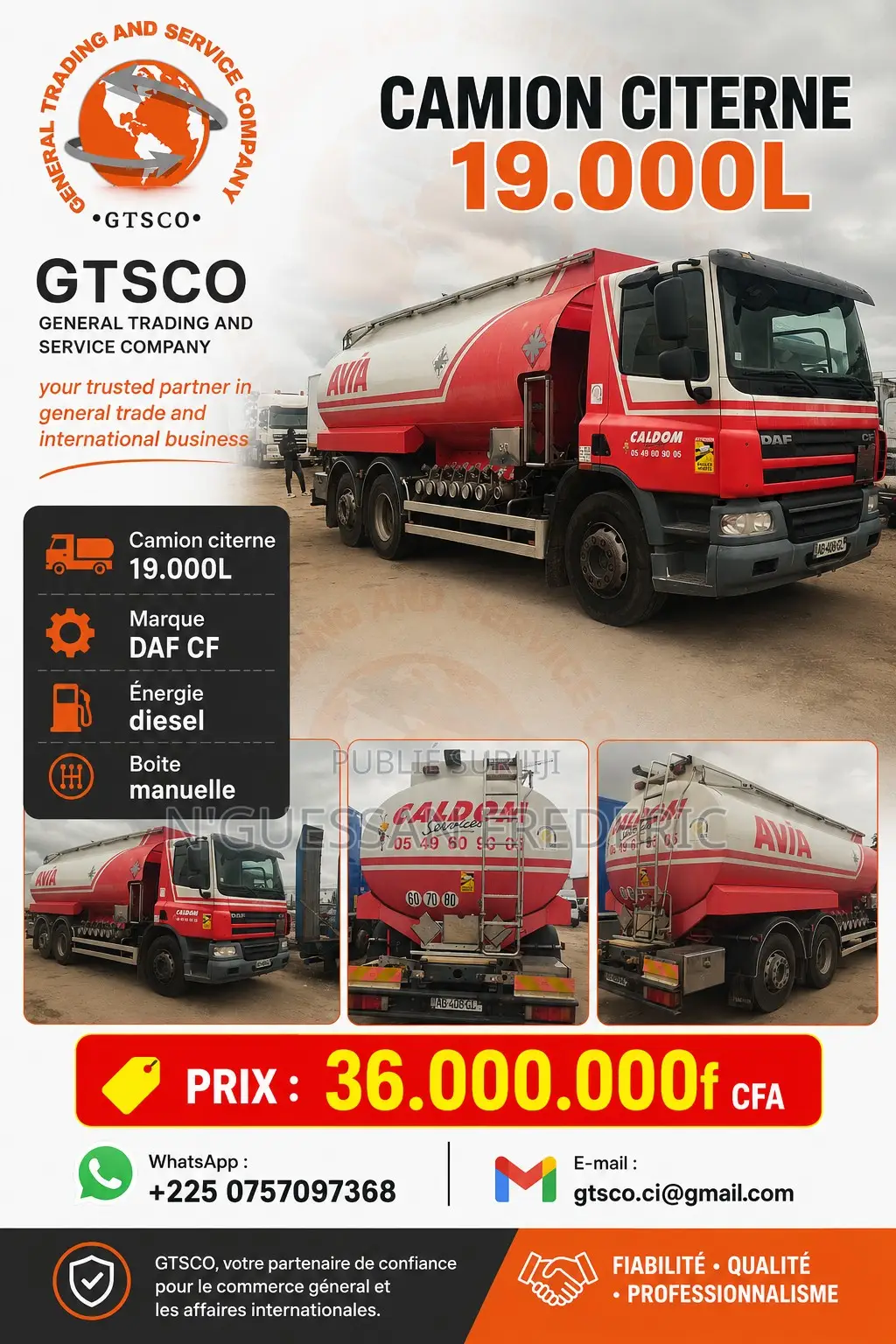 Camion Citerne De 19.000l Importé en Vente